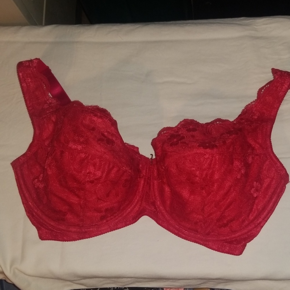 Sexy red lace bra